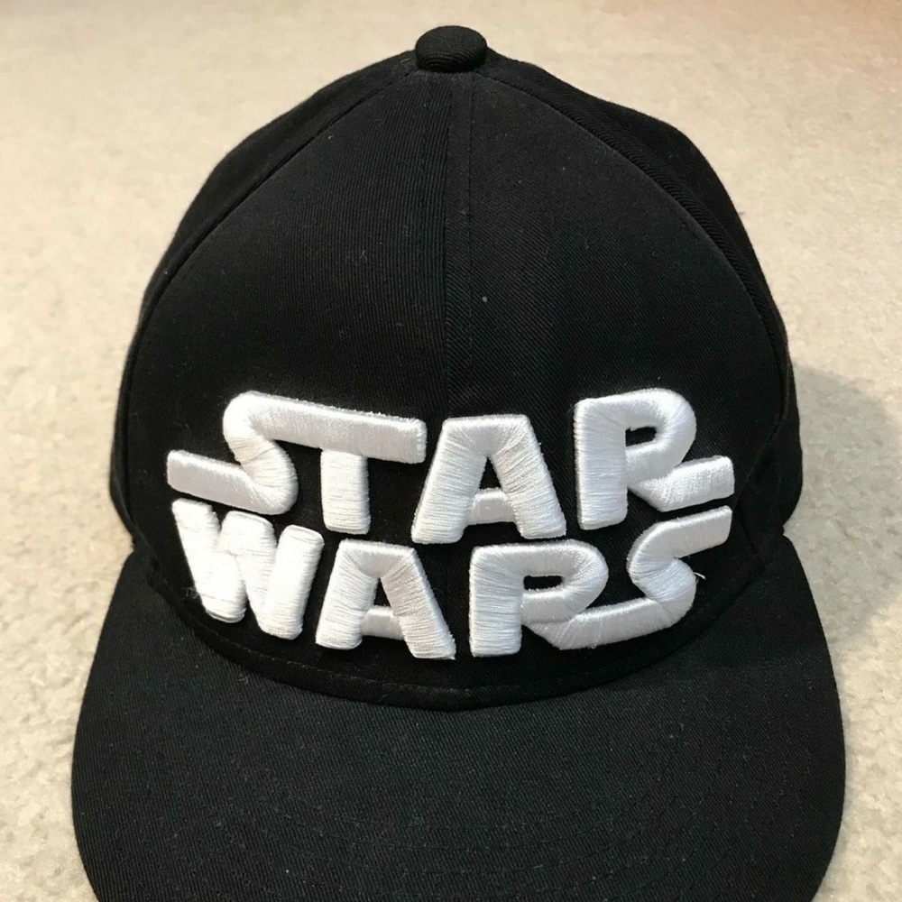 Star Wars Embroidered 3D Logo Black Snapback Hat Cap Vader Luke Death Star Scene
